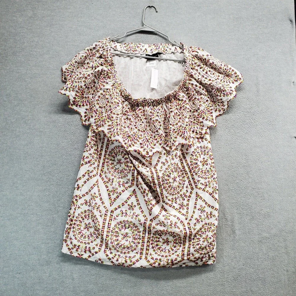 New York & Company Women Dress XL White Embroidered Eyelet Off The Shoulder NWT - Picture 1 of 10